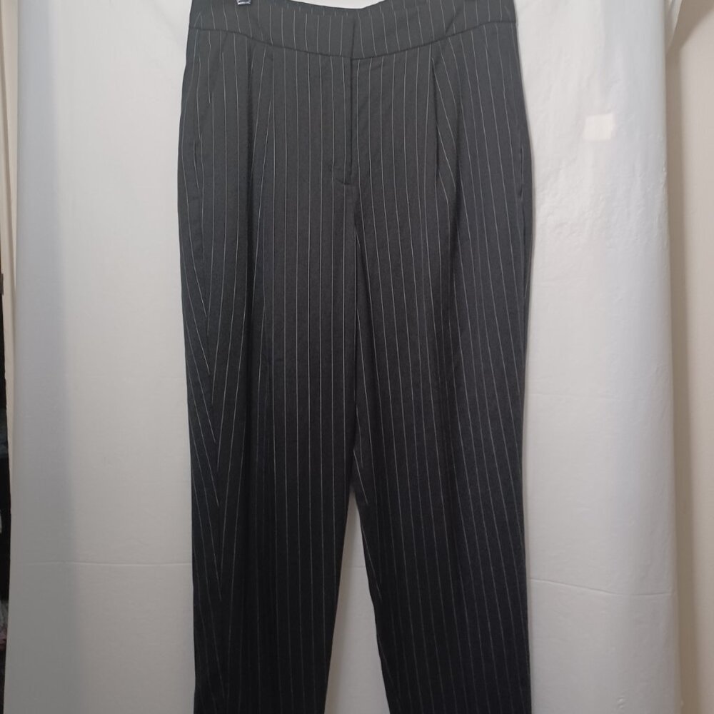 EXPRESS STYLIST ANKLE SUPER HIGH RISE STRIPED PANTS